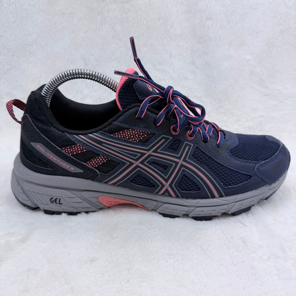 ASICS Gel Venture 6 Womens Trail Running Shoes Indigo Blue Pink Size 10 T7G6N